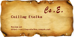 Csillag Etelka névjegykártya